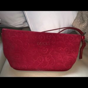 Gucci Red Floral Embossed Purse